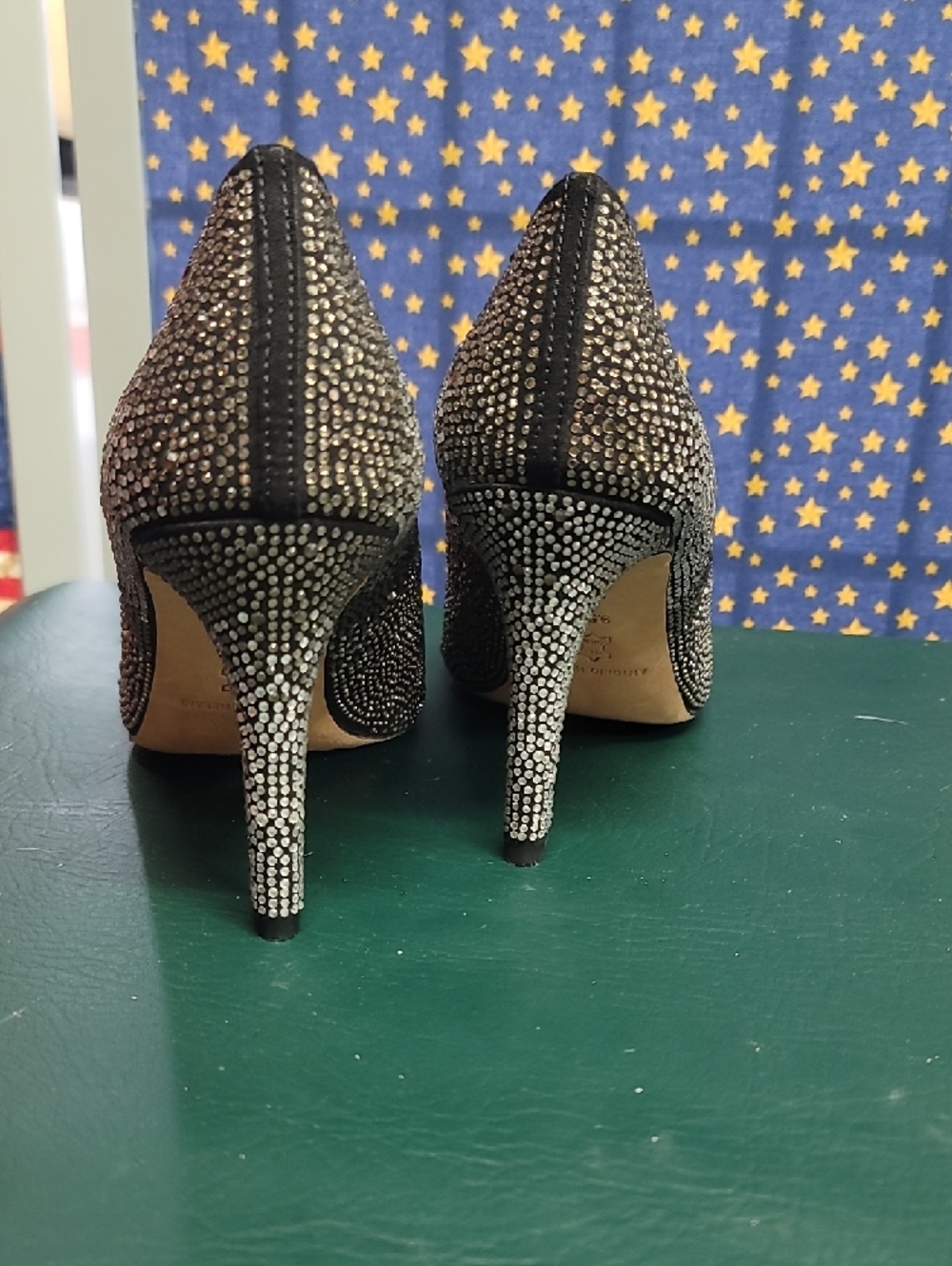 ANTONIO MELANI Black Sparkling Pointed-Toe Pumps - Picture 3 of 6